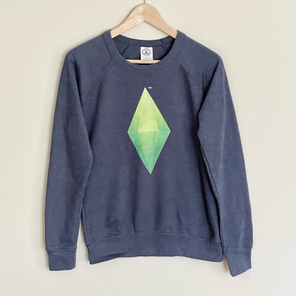The Sims 4 Plumbob Graphic Gray Sweatshirt Adult size XS - Picture 2 of 6